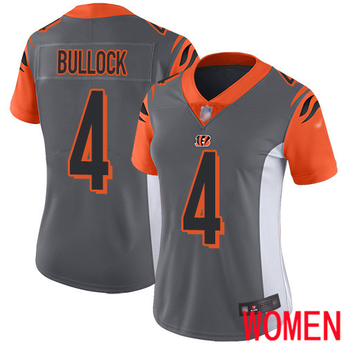 Cincinnati Bengals Limited Silver Women Randy Bullock Jersey NFL Footballl #4 Inverted Legend->youth nfl jersey->Youth Jersey